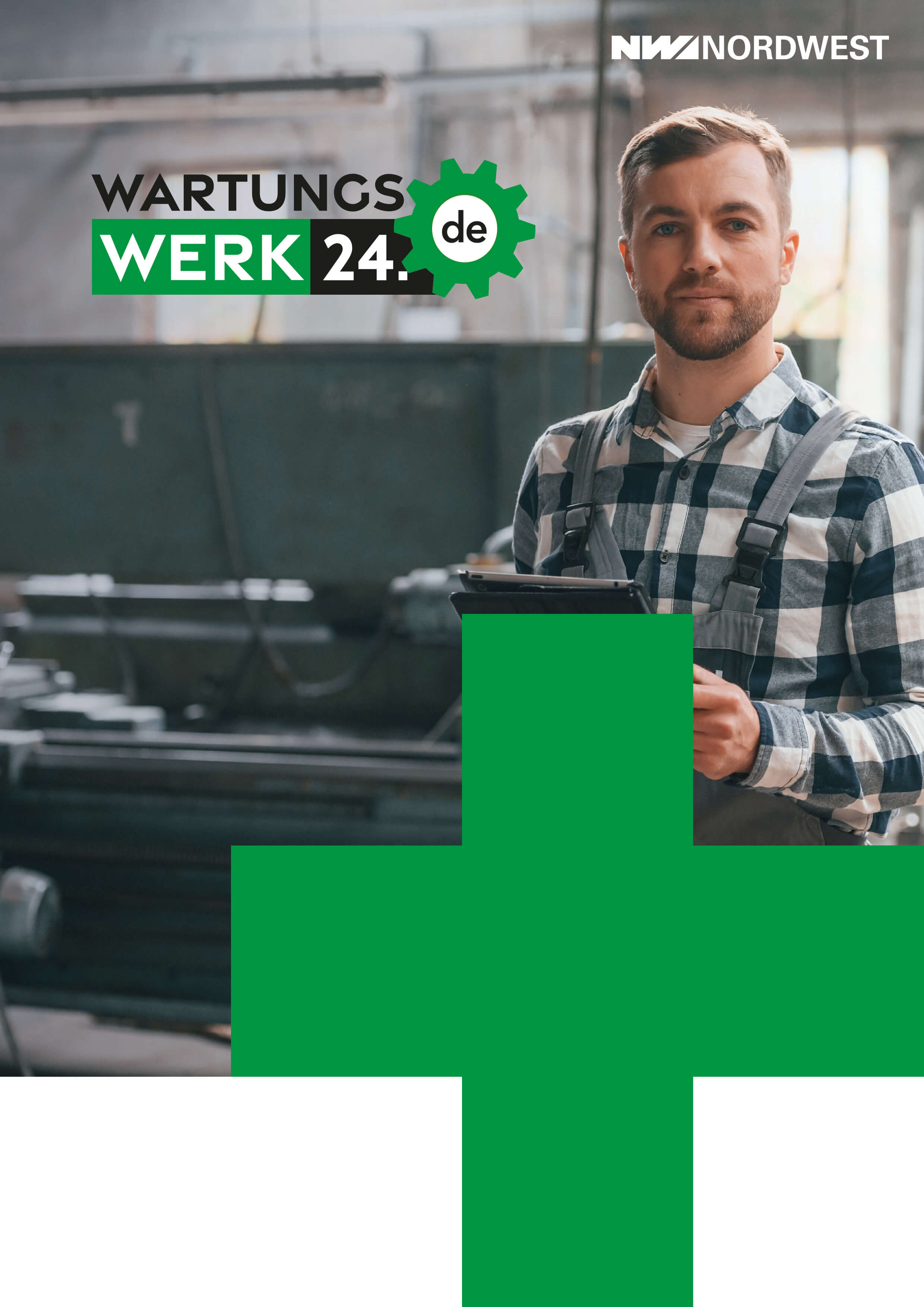Wartungswerk24 Werbebanner mit Servicetechniker im Hintergrund